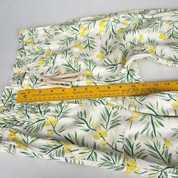 Cali 1850 Tropical Palm Leaf Linen Blend Straight Leg Pants Drawstring Waist XS - Picture 12 of 15